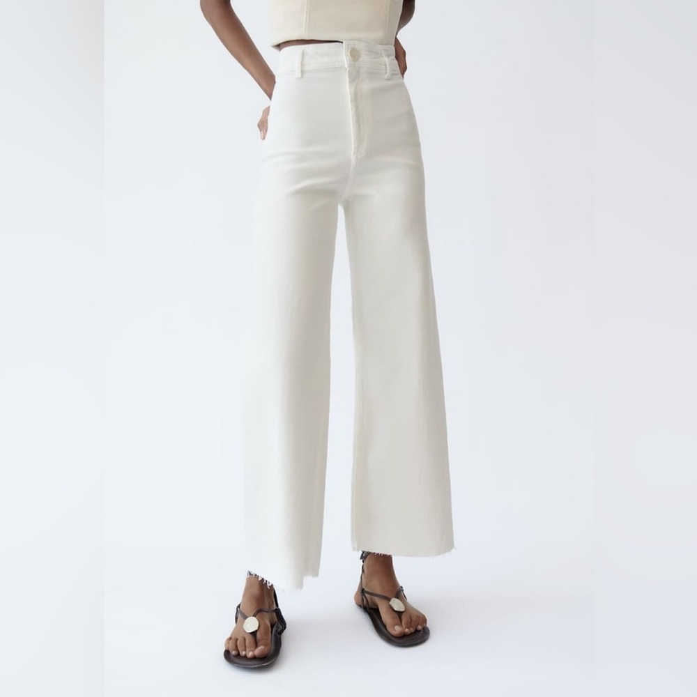 Zara Marine Straight Jeans White